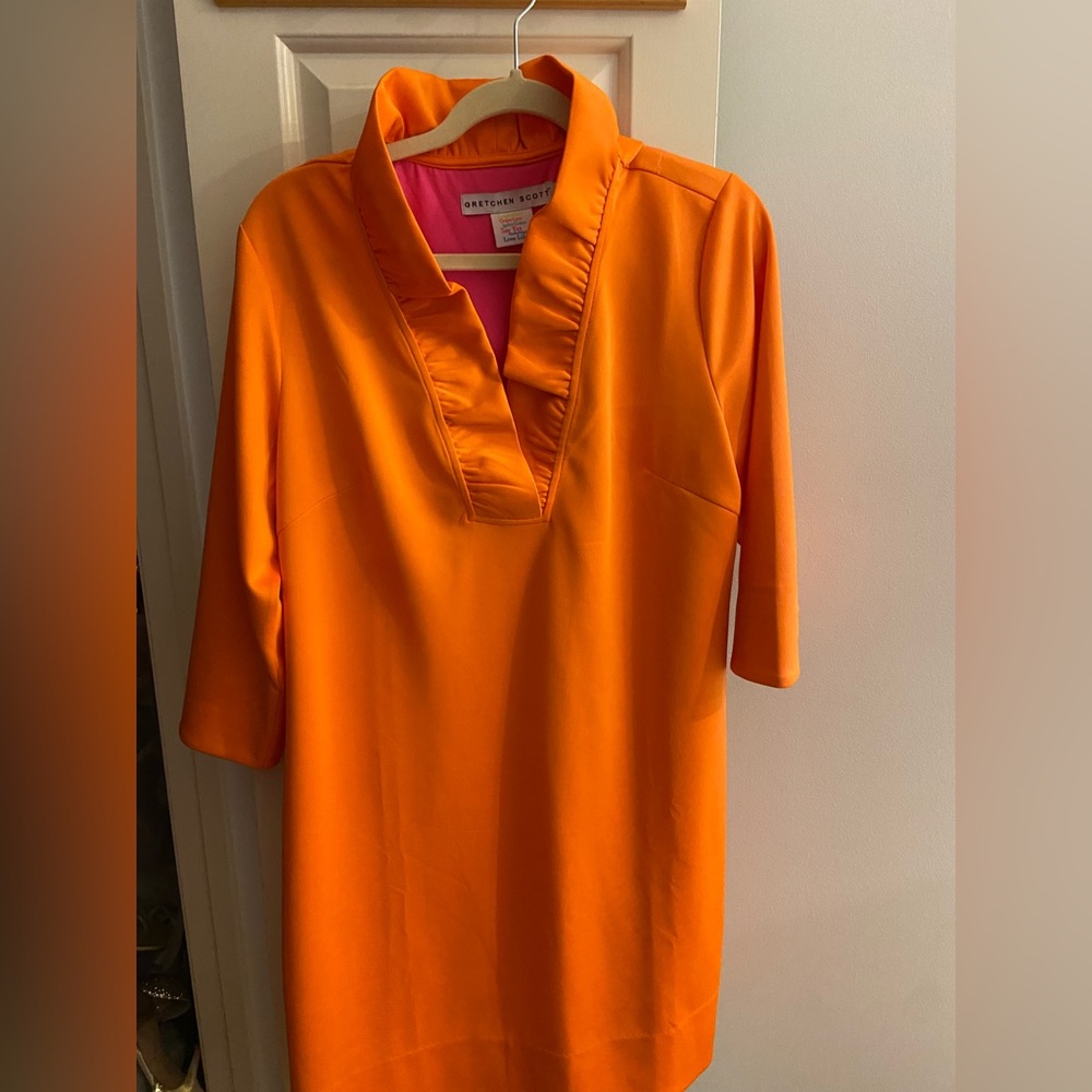 Gretchen Scott Designs ruffle neck dress size goddess